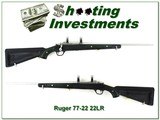 Ruger 77/22 22 LR Skeleton Zytel stock Green Inserts Exc Cond! - 1 of 4