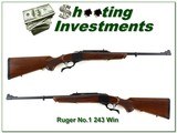 Ruger No.1 Sporter in 243 Win Exc Cond! - 1 of 4