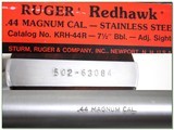 Ruger Redhawk 44 Magnum 7.5in Stainless in box - 4 of 4