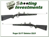 Ruger 77/22 22 LR Stainless All-Weather Skeleton Green Inserts open sights! - 1 of 4