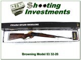 Browning Model 53 Deluxe 32-20 XX Wood NIB! - 1 of 4