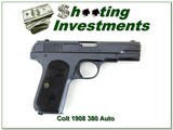 Colt Model 1908 Hammerless 380 Auto made in 1921 Exc Cond! - 1 of 4