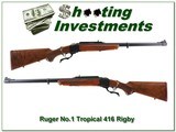 Ruger No.1 Tropical early Red Pad in 416 Rigby XX Wood! - 1 of 4
