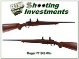 Ruger 77 Flatbolt 243 Win Exc Collector Condition! - 1 of 4