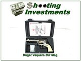 Ruger Vaquero 357 5.5in polished stainless ivory grips factory engraved cylinder - 1 of 4