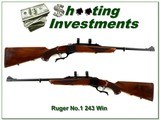 Ruger No.1 Light Sporter 243 Win pre-Warning Red Pad! - 1 of 4