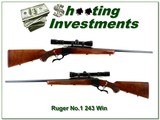 Ruger No.1 B 1976 Liberty pre-warning Red Pad 243 Win w Redfield - 1 of 4