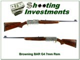 Browning BAR Grade 4 1970 Belgium made Hand Engraved signed 7mm Rem - 1 of 4