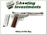 Wildey pistol stainless 10in in 45 Winchester Magnum 3 mags - 1 of 4