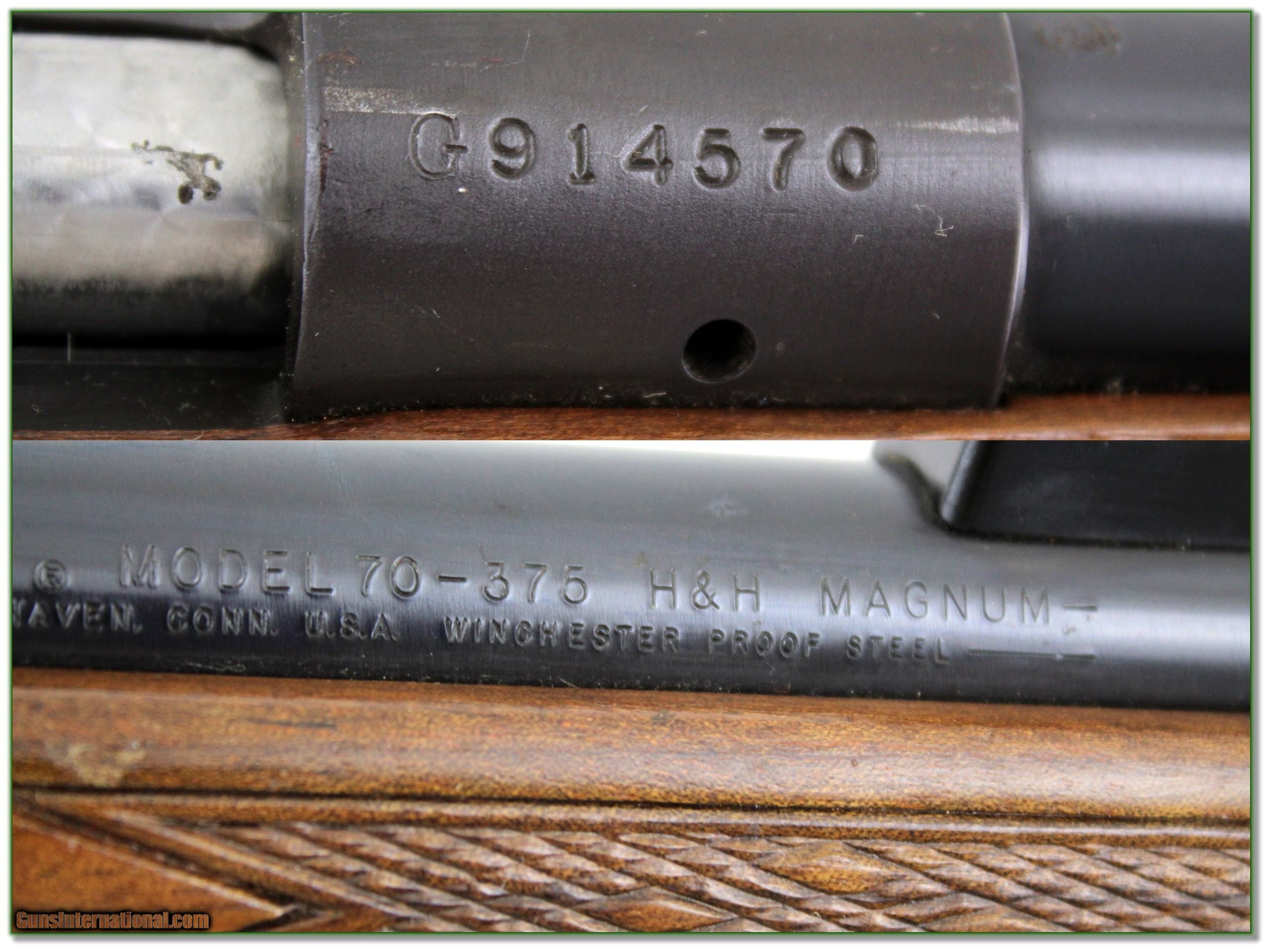 Winchester Model 70 1968 New Haven made 375 H&H Exc Cond!