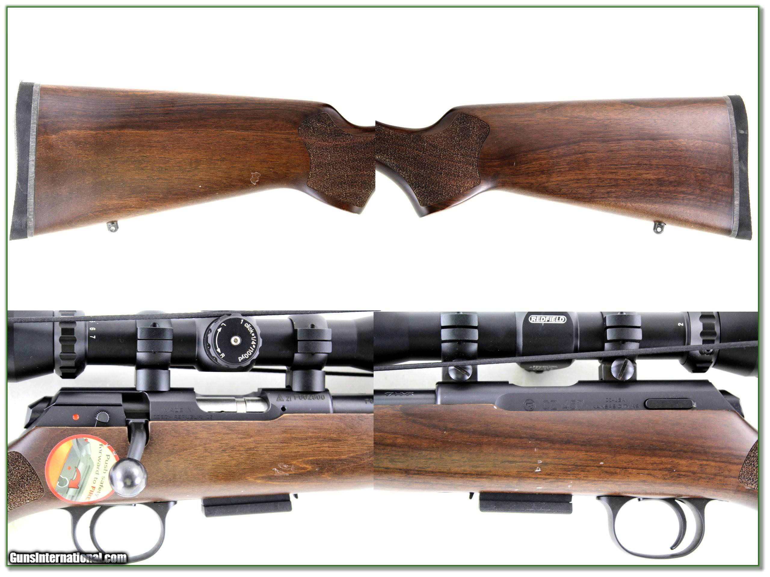 CZ 457 17 HMR Exc Cond with scope and 4 mags