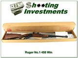 Ruger No.1 Tropical 458 Win early Red Pad unfired in box! - 1 of 4