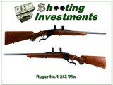 Ruger No.1 243 Win early 4-digit Red Pad Pre-Warning Exc Cond!