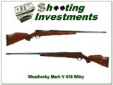 Weatherby Mark V Deluxe 416 Wthy Mag unfired as new!