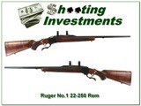 Ruger No.1 B 22 250 Rem Red Pad XX Wood Like New Condition!