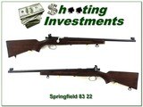 Springfield Model 83 rimfire custom stock and Lyman peep Exc Cond!