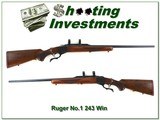 Ruger, No.1 B 243 Win Red Pad pre-warning Exc Cond! - 1 of 4