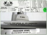 Freedom Arms Model 83 Premier Grade 4 3/4 in 475 Linebaugh unfired in box! - 4 of 4