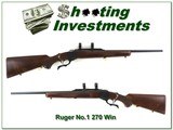 Ruger No.1 270 Win Red Pad rare AB with 22in barrel and beavertail forearm!