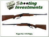 Ruger No.1 Tropical early Red Pad in 416 Rigby XX Wood! - 1 of 4