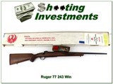 Ruger M77 243 Win Red Pad Tang Safety unfired MINT in box! - 1 of 4