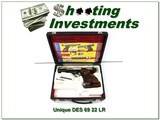Unique DES 69 22 target pistol Exc Cond in case - 1 of 4
