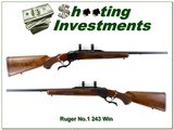 Ruger No. 1 243 Win Red Pad 24” Rifle 1978 XX Wood! - 1 of 4