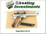 Ruger Mark II Target Stainless Walnut 22 LR 2 Mags exc cond!