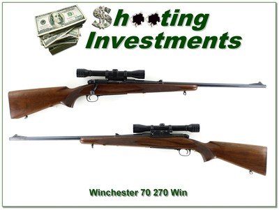 Winchester Model 70 Pre 64 270 Win 24” Rifle 1953 w Redfield 4x