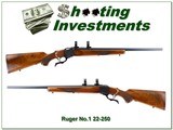 Ruger No. 1 22-250 Red Pad Pre Warning 1977 24” HB