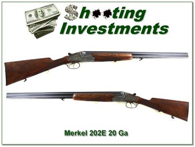Merkel 2002E (202E) 20 Ga unfired XX Wood hand engraved!