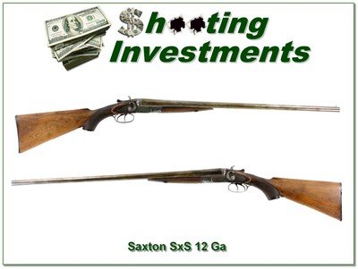 Saxton English 12 Gauge hammer SxS 28in barrels.