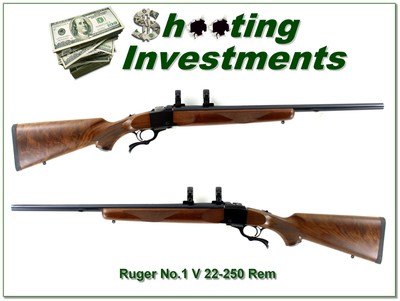 Ruger No.1 V Varmint in 22-250 Rem Exc Cond XX Wood!