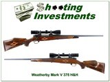 Weatherby Mark V Deluxe in 375 H&H Mag XX Wood Scope!