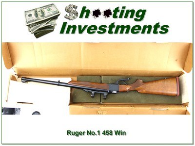 Ruger No.1 Tropical unfired in box 458 Win Red Pad!