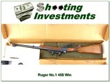Ruger No.1 Tropical unfired in box 458 Win Red Pad!