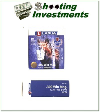Lapua Mega 300 Winchester Magnum Ammo 185 Grain Soft Point Box of 10