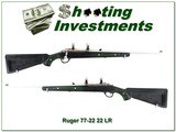 Ruger 77-22 all-weather skeleton 22LR collector with green inserts