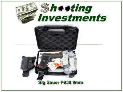 Sig Sauer P938 Legion 9mm Compact in case 3 Mags and holster