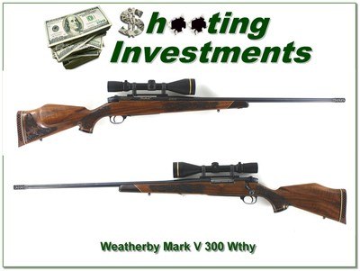 Weatherby Mark V Lazermark LH 300 Wthy Mag w/ Leupold