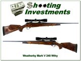 Weatherby Mark V Left Handed 240 Wthy Custom Shop XX Wood w/ Leupold - 1 of 4