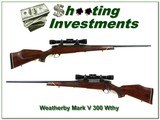 Weatherby Mark V Left Handed Custom Shop 300 with Weatherby scope