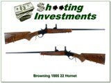 Browning 1885 Low Wall 22 Hornet Exc Cond looks unfired