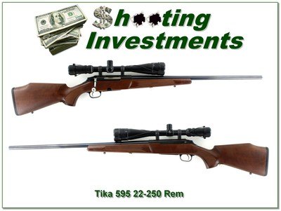 Tikka M595 made by Sako in 22 250 Rem as new with 6 24 scope