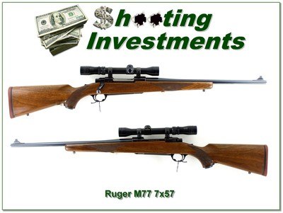 Ruger M77 early pre-warning Red Pad 20in Carbine 7x57 w/ Redfield
