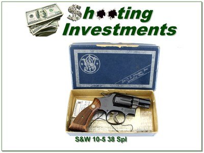 Smith & Wesson Model 10-5 2” Square Butt 38 Spl 2” Revolver w Original Box