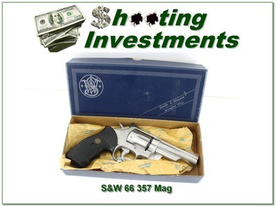 Smith & Wesson Model 66 No Dash Stainless Steel 357 Magnum 4” w Original Box