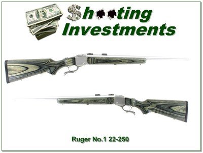 Ruger No. 1 V Varmint 22-250 Stainless Laminate 24” Rifle