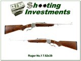 Ruger No. 1 Stainless Walnut Tropical 7.62x39 22” Rifle Rare Like New - 1 of 4