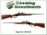 Ruger No. 1 220 Swift Red Pad 26” Rifle 1986 w Rings Excellent - 1 of 4